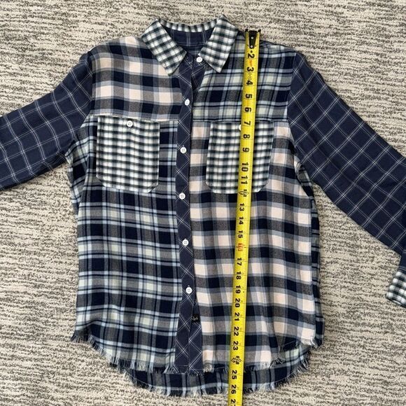 NWT Rails Brando Shirt Sky Navy Mixed Plaid XS Navy - Picture 9 of 15